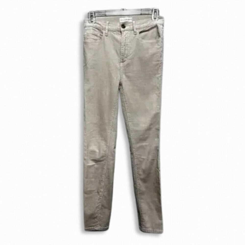 Loft Corduroy Pants Mid Rise Waist 5-Pocket Slim Tailored Tan Cream Women's 25